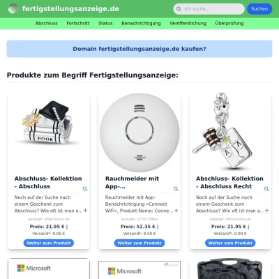 Screenshot fertigstellungsanzeige.de