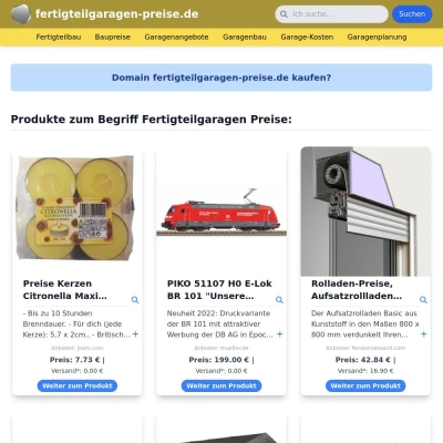 Screenshot fertigteilgaragen-preise.de