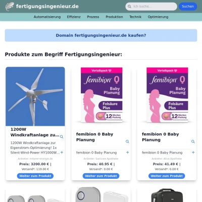 Screenshot fertigungsingenieur.de