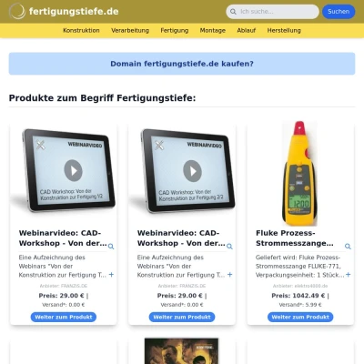 Screenshot fertigungstiefe.de