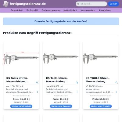 Screenshot fertigungstoleranz.de