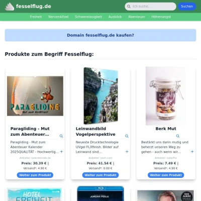 Screenshot fesselflug.de