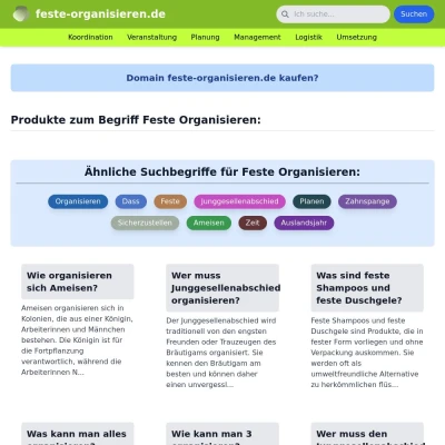 Screenshot feste-organisieren.de