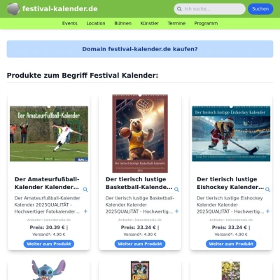 Screenshot festival-kalender.de