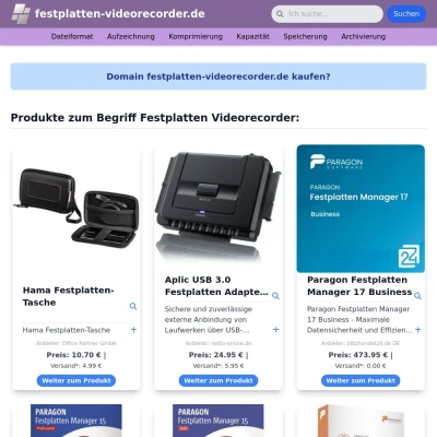 Screenshot festplatten-videorecorder.de