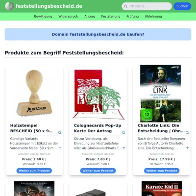 Screenshot feststellungsbescheid.de