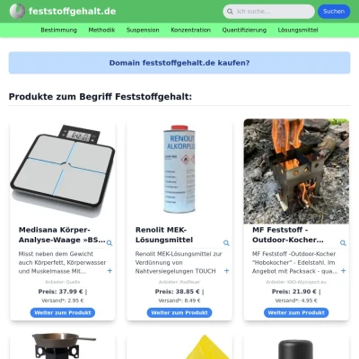 Screenshot feststoffgehalt.de