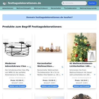 Screenshot festtagsdekorationen.de