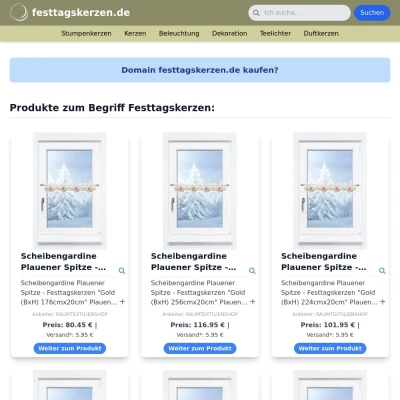 Screenshot festtagskerzen.de