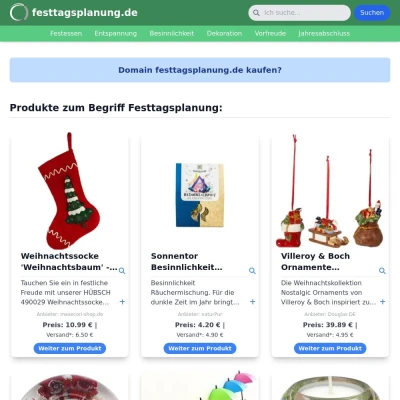 Screenshot festtagsplanung.de