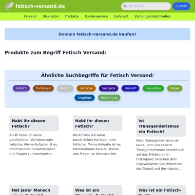 Screenshot fetisch-versand.de