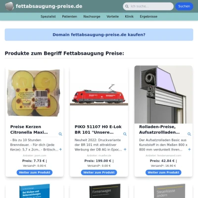 Screenshot fettabsaugung-preise.de