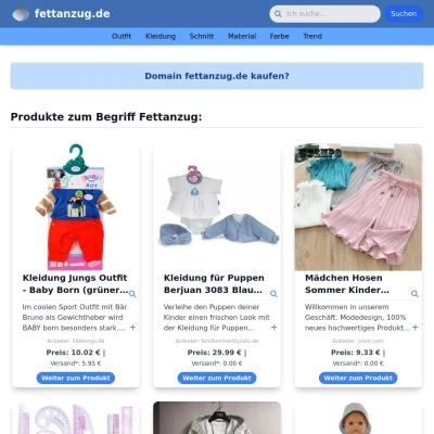 Screenshot fettanzug.de