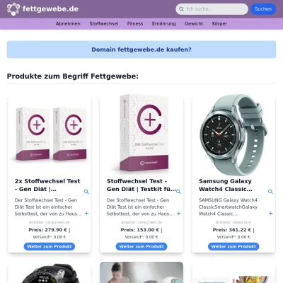 Screenshot fettgewebe.de