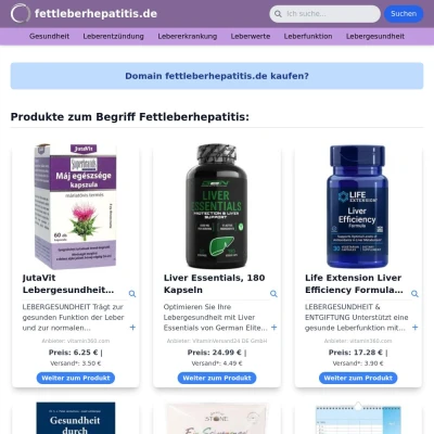 Screenshot fettleberhepatitis.de