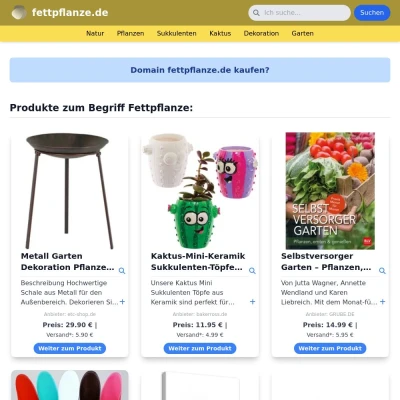 Screenshot fettpflanze.de