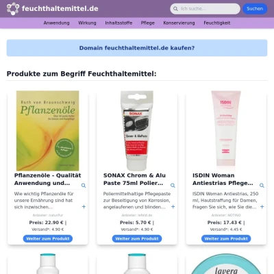 Screenshot feuchthaltemittel.de