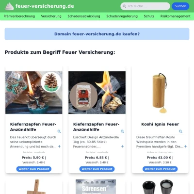 Screenshot feuer-versicherung.de