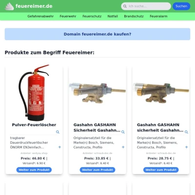 Screenshot feuereimer.de