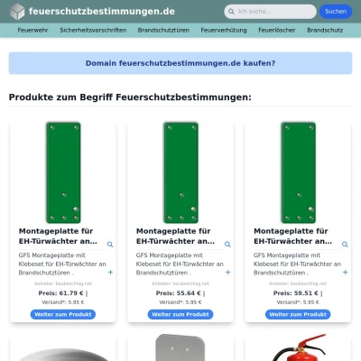 Screenshot feuerschutzbestimmungen.de