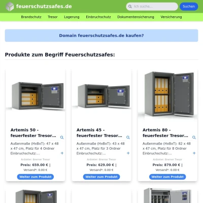 Screenshot feuerschutzsafes.de