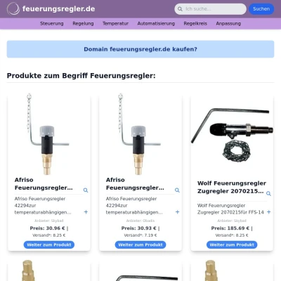 Screenshot feuerungsregler.de