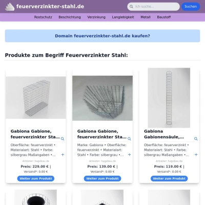 Screenshot feuerverzinkter-stahl.de