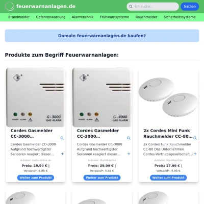 Screenshot feuerwarnanlagen.de