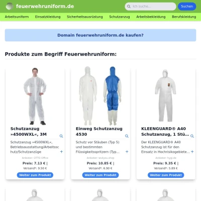 Screenshot feuerwehruniform.de