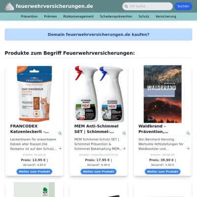 Screenshot feuerwehrversicherungen.de