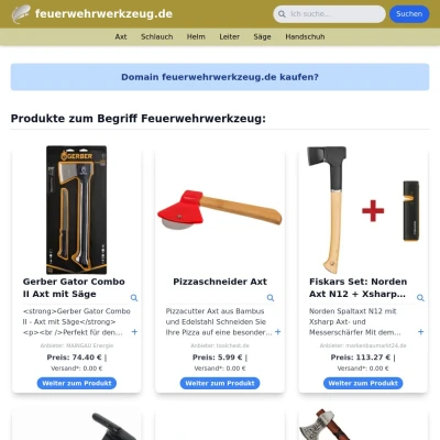 Screenshot feuerwehrwerkzeug.de