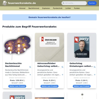 Screenshot feuerwerksrakete.de