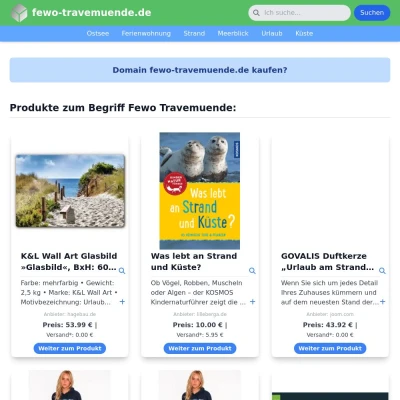 Screenshot fewo-travemuende.de