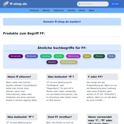 Screenshot ff-shop.de