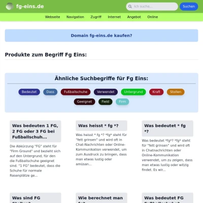 Screenshot fg-eins.de