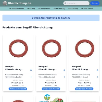 Screenshot fiberdichtung.de