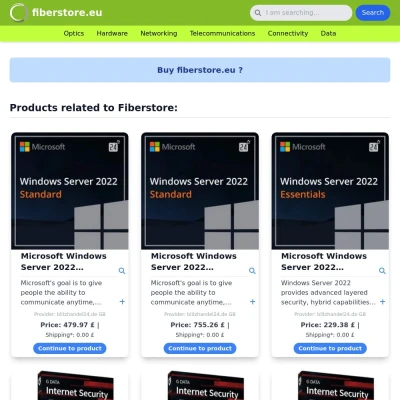 Screenshot fiberstore.eu
