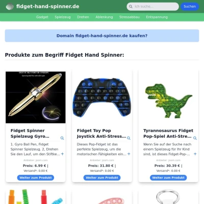 Screenshot fidget-hand-spinner.de
