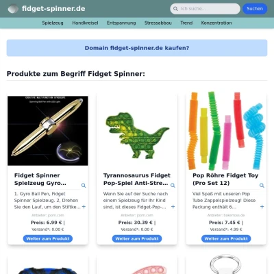 Screenshot fidget-spinner.de