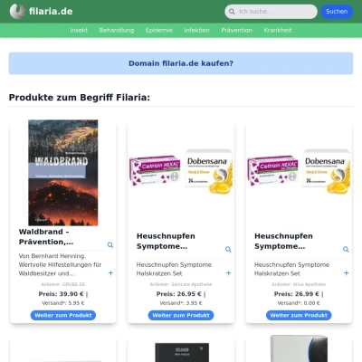 Screenshot filaria.de