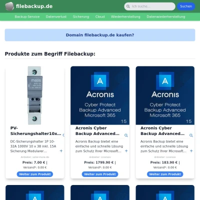 Screenshot filebackup.de