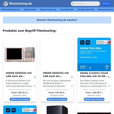 Screenshot fileshosting.de
