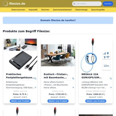 Screenshot filesize.de
