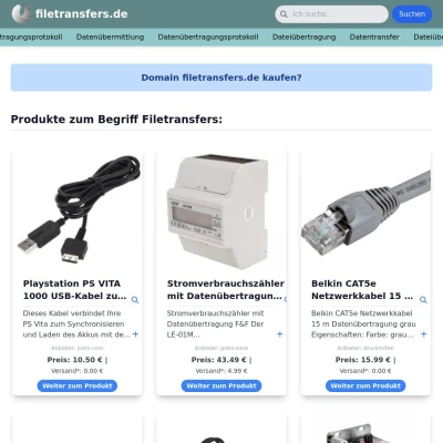 Screenshot filetransfers.de