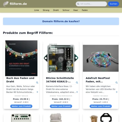 Screenshot filiform.de
