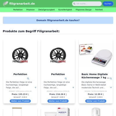 Screenshot filigranarbeit.de