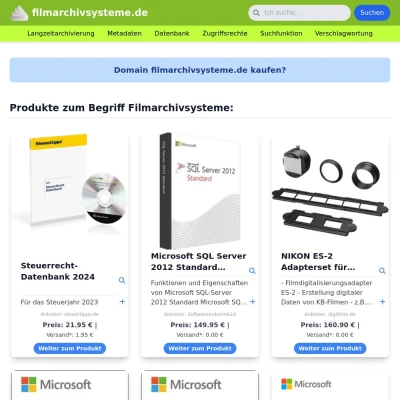 Screenshot filmarchivsysteme.de
