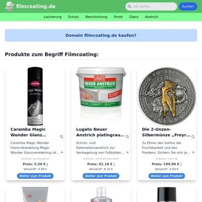 Screenshot filmcoating.de