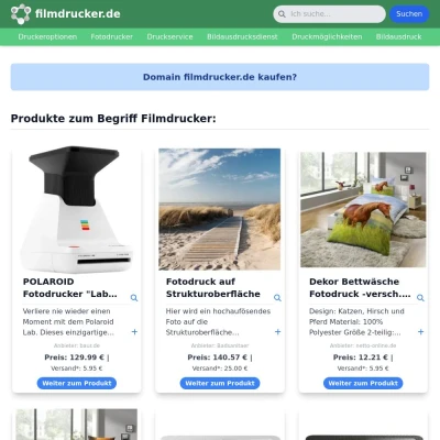 Screenshot filmdrucker.de