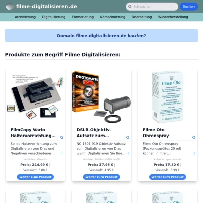 Screenshot filme-digitalisieren.de